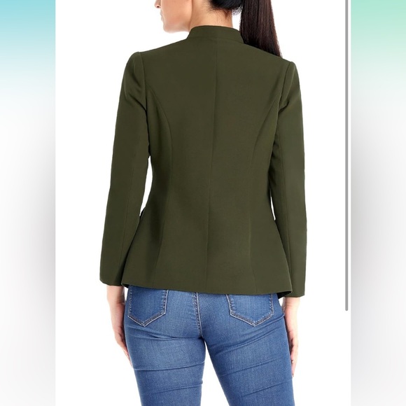 GRAPENT Women's Business Casual Buttons Pockets Open Front Blazer Suit Cardigan - Picture 2 of 8